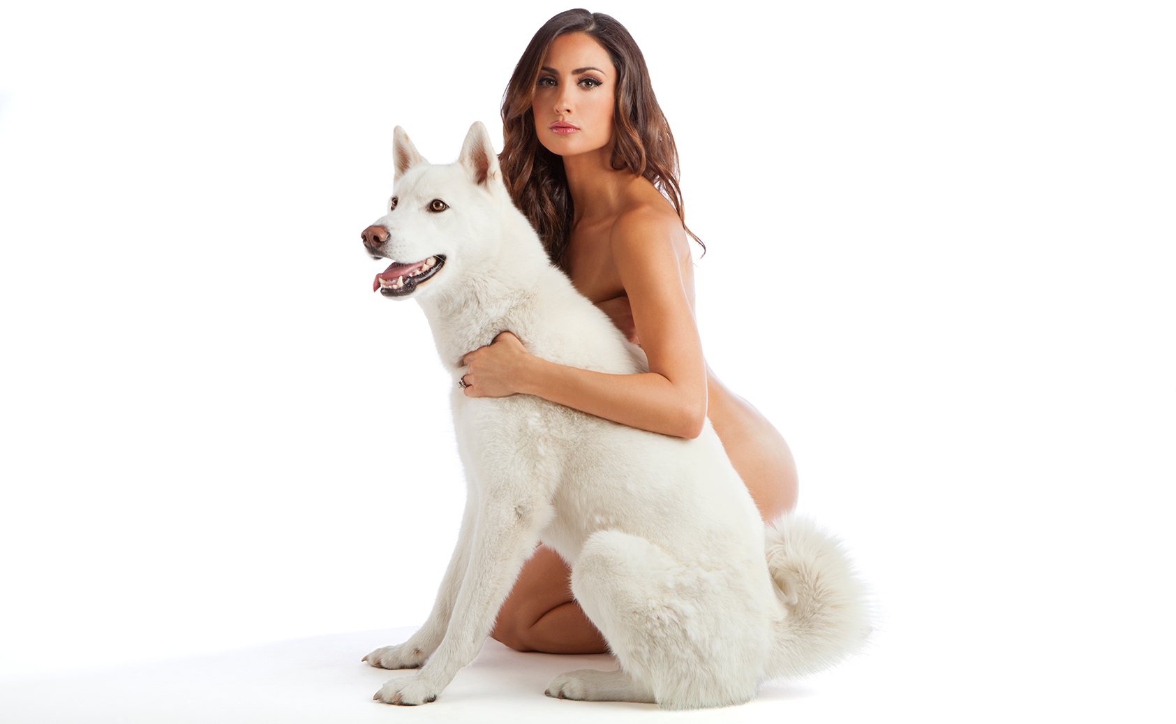 Katie Cleary w white Dog